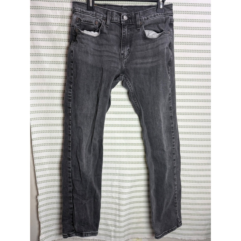 Levis Mens 516 Slim Straight Leg Jeans Faded Black Washed Denim Pants 29x30